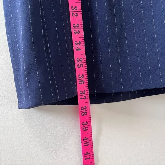 ARITZIA BABATON NAVY PINSTRIPE TRENT LONG JACKET - Picture 9 of 12